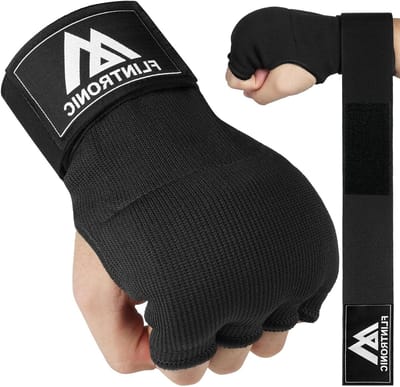 Verstevigde Gel Bokshandschoenen met Lange Polsbanden, Elastische Gevoerde Handwraps voor MMA, Muay Thai en Kickboksen