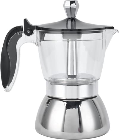 Koffiezetapparaat fornuis - Espresso maker pot - Koffie zetten thuis - Roestvrij staal design - 4 kopjes - Zilver