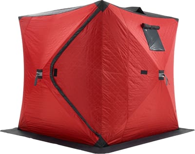Draagbare Ijsschuilplaats voor 3-4 Personen, 180 x 180 cm, 3,2 m², Geïsoleerd, rood