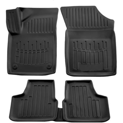 Tapis de sol 3D - SCOUTT - Volkswagen UP! - Caoutchouc Premium - Sur mesure - Noir noir