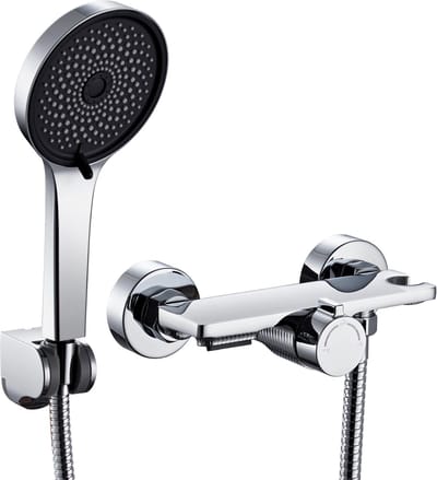 Auralum Max Badkraan Set - Waterval / Regen / Massage / Boost - 1 Hendel voor Schakelen & Temperatuur - Kristal Chroom