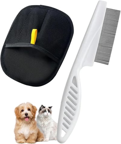 Magnetische vachthandschoen en vlooienkam voor honden en katten, ademend en herbruikbaar voor effectieve vachtverzorging en haarverwijdering