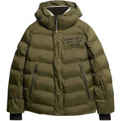 Superdry SKI SPORT PUFFER JACKET Heren Wintersportjas - Army Khaki - Maat S