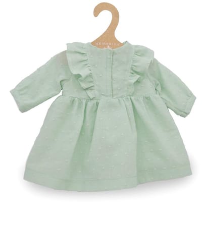 Asi poppenkleding lange mouwen jurk mint - poppenjurk outfit.