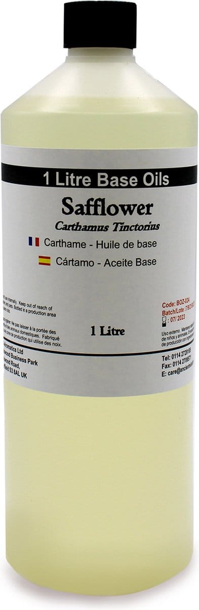 Basis Olie - Saffloerolie - 1 Liter - Aromatherapie - Basisolie - Draagolie - Basisolie Voor Etherische Oliën