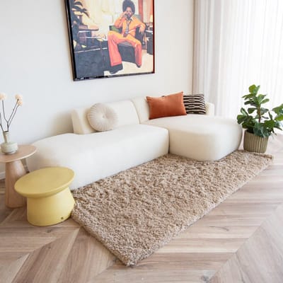 Hoogpolig vloerkleed Pilo taupe polyester Interieur05 - 160 x 230 cm - (M)