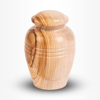 Natuursteen Urn Mini 80 ml Bruin Hout - Urn voor Menselijke As - Crematie Urn voor As Volwassenen