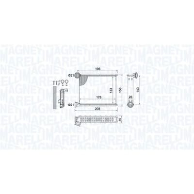 Warmtewisselaar, interieur verwarming MAGNETI MARELLI 350218459000