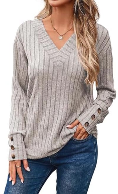 Damestrui gestreept met ronde hals, casual en warm voor herfst en winter