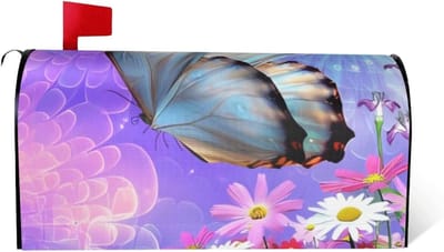 Brievenbushoes Bloemen - Brievenbusdecoratie - Buiten Decoratie - Magnetische Bevestiging - 46 x 53 cm - Zwart