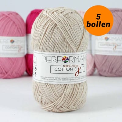 Cotton eight haakkatoen skin roze (1050) - 5 bollen van 1 kleur