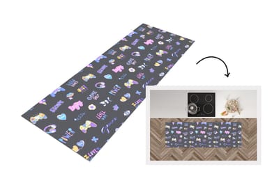 Keukenloper - Loper keuken - Meisjes - Gaming - Console - Patronen - 150x50 cm - Keukenloper vinyl