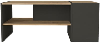 Vente-unique Salontafel met opbergruimte - Antraciet en naturel - VELKAN