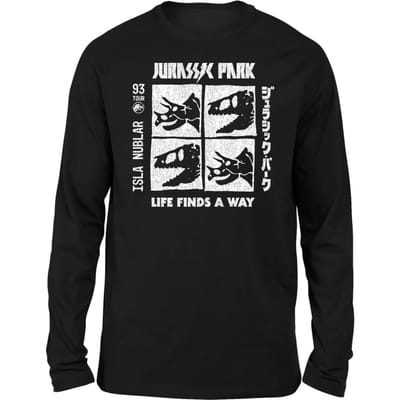 Jurassic Park The Faces Unisex Long Sleeved T-Shirt - Zwart - L