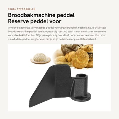 Dailygoods- Broodbakmachinepeddel Universeel Vervangend Onderdeel - Roestvrij Staal - Antiaanbaklaag - Duurzaam - Eenvoudig te Reinigen - Verbetert Mengkracht - Broodmes