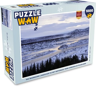 Puzzel Een besneeuwd landschap in het Nationaal park Þingvellir in IJsland - Legpuzzel - Puzzel 1000 stukjes volwassenen