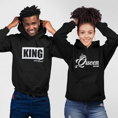 King / Queen Hoodie Big (King - Maat S) | Koppel Cadeau | Valentijn Cadeautje voor hem & haar