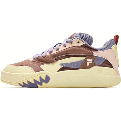 FILA Comfortabele Veelzijdige Lage Retro Basketbalschoenen Dames sneaker Lichtgeel Paars T12W413211FBP 38.5 beige
