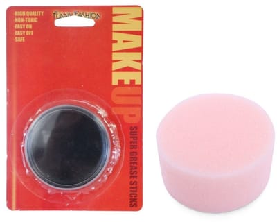 Funny Fashion Pieten schmink setje - Zwart - met sponsje - 16 ml - gezicht grimeren - kind/volwassenen
