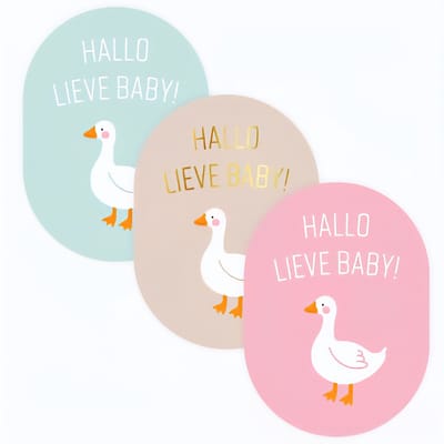 12x Sticker - Hallo lieve Baby - geboorte - kraammand - leuk inpakken - sluitzegel