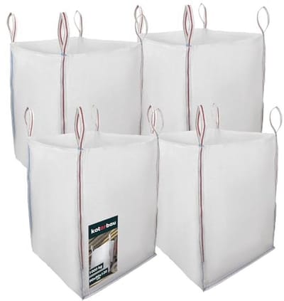 Big Bag Zakken 90x90x120 cm - 4 Stuks Tuinafvalzakken voor Bouwafval en Tuinaccessoires