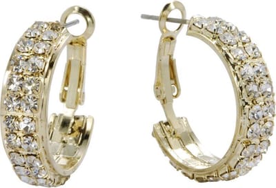 Behave - Oorringen goudkleur kristal steentjes 2,2 cm - Elegante stijl