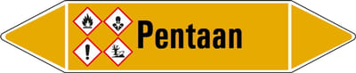 Pentaan leidingmarkering op vel 179 x 37 mm - 5 per vel