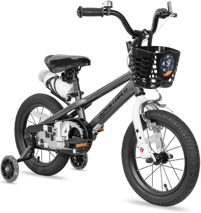 Kinderfiets - Loopfiets - Buiten spelen - Inclusief zijwieltjes - 18 inch - Grijs