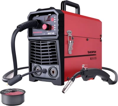 Arccaptain - Lasmachine - Elektrische lasmachine - 4 in 1 - MIG lasmachine - Draagbare Synergy Digitale Contol Welder - Gas-Less MIG MAG MMA LIFT TIG Voor Huishoudelijk Lassen - Rood