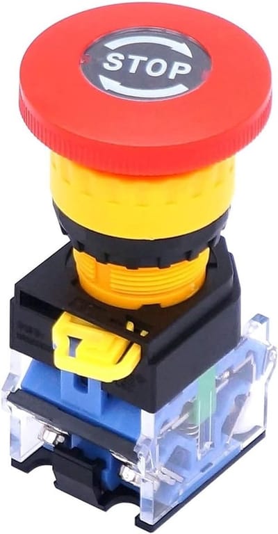 Noodstop Drukknop - Schakelaar - Veiligheidsschakeling - Vergrendelend Actietype - 22mm Montagegat - Rood