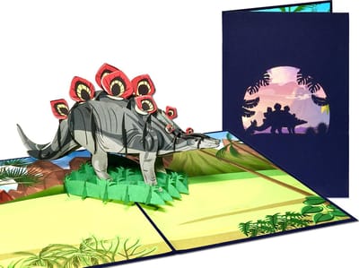 Popcards pop-up kaart - Stegosaurus Dinosaurus Jurassic Park 3D kaart wenskaart