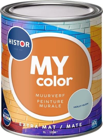 Histor MY Color Muurverf Extra Mat - Reinigbaar - Extra Dekkend - 1L - Holly Glen - Groen