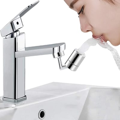 JHUBERS- Kraanbeluchter 720° Roterend - Waterfilter - Spatwaterdicht - Vierlaags Filter - Roestvrij Staal - Handige Wateruitlaat - Kraanadapter