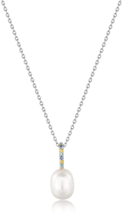 Ania Haie AH N054-01H Modern Muse Dames Ketting - Collier - Sieraad - Ketting met hanger - Zilver - 925 Zilver - Parel - Anker - 5 mm breed - 50 cm lang