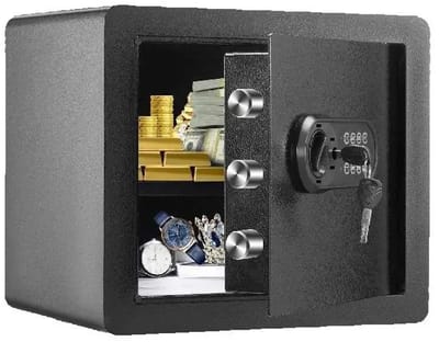 M-Goods - Elektronische Kluis 40x30x35 cm – Digitale Geldkluis met Cijferslot & Sleutel – Wandkluis – Veiligheidskluis voor Geld, Sieraden & Documenten – 1.2 Cubic Feet
