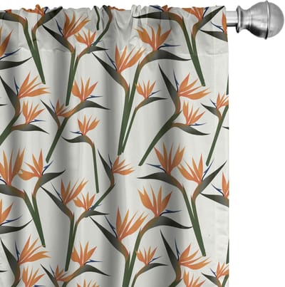 ABAKUHAUS Paradijsvogels voorhangen – 2x75×245 cm – mikrofaser, halfdonker