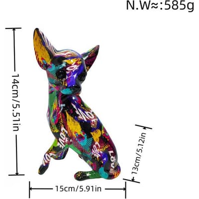Kleurrijke Chihuahua Huisdecoratie Woonkamer Entree Puppy Ornamenten Bureau Kantoor High-end Hars Ambachten
