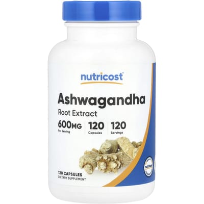 Nutricost, extrait de racine d'Ashwagandha, 600 mg, 120 gélules