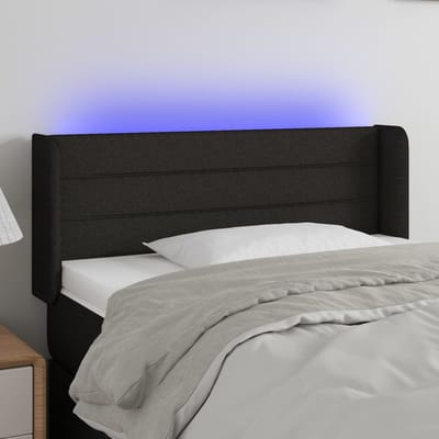 vidaXL - Hoofdbord - LED - 83x16x78/88 - cm - stof - zwart