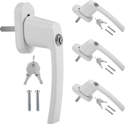Set van 4 Kinderbeveiligingsraamgrepen met Slot - Veiligheidsraamgreep Aluminium 35mm