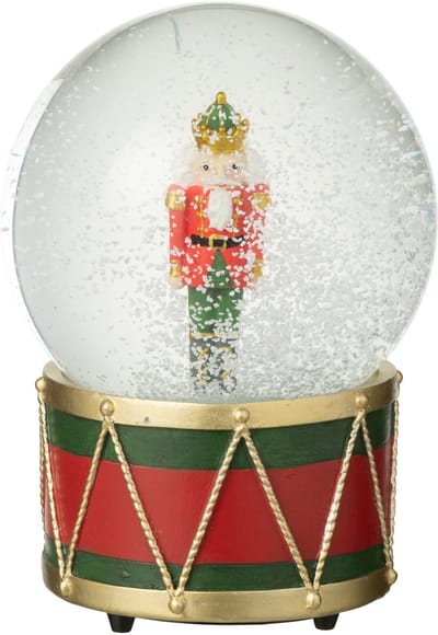 J-Line decoratie Waterbol Notenkraker - polyresin - kerstrood/donkergroen