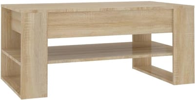 Salontafel - Koffietafel Bijzettafel - Woonkamer Inrichten - Met Opbergvak - 102x55x45 cm - Sonoma Eiken