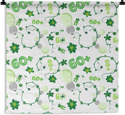 Wandkleed - Wanddoek - Lampen - Planten - Patronen - 180x180 cm - Wandtapijt