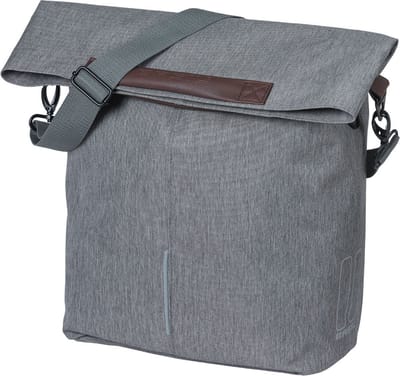 Basil City - Fietsshopper -Hook-on systeem - Enkele Fietstas - 14-16 Liter - Waterafstotend - Reflectiedetails - Grijs