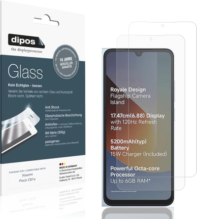dipos – 2x Matte Pantserfolie geschikt voor Xiaomi Poco C81x | 9H Screenprotector