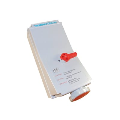 Walther AJ169406 wandcontactdoos 4P 63A 6h 380-415V 50Hz IP67 AJ 169 406