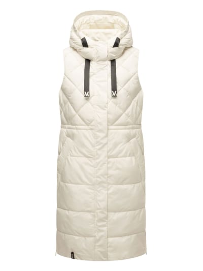 Marikoo lange gewatteerde damesbodywarmer met capuchon – Narikaa