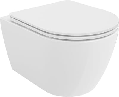 Mexen Carmen wc-pot Rimless Tornado met zacht sluitende slim zitting, duroplast, glanzend wit - 30880300T