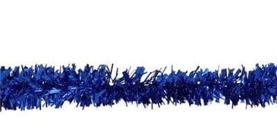 Gerimport Kerstslinger - blauw - folie lametta - 150 x 5 cm - kerstboom versiering/guirlandes