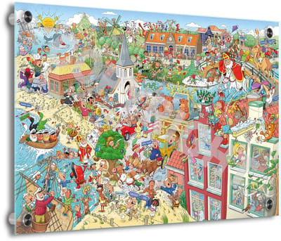 Zoekplaat 120 Kinderliedjes - Roland Hols - Unieke cartoon op plexiglas - 30 x 40 cm - 5 mm dik - inclusief 4 afstandhouders zwart